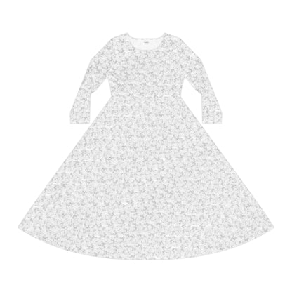 Black Speckle Long-Sleeve Dance Dress