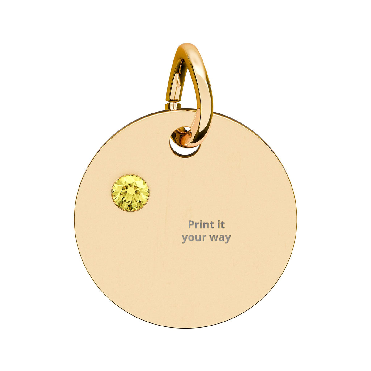 Birthstone Circle Charm (Engraving)