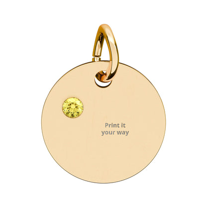 Birthstone Circle Charm (Engraving)