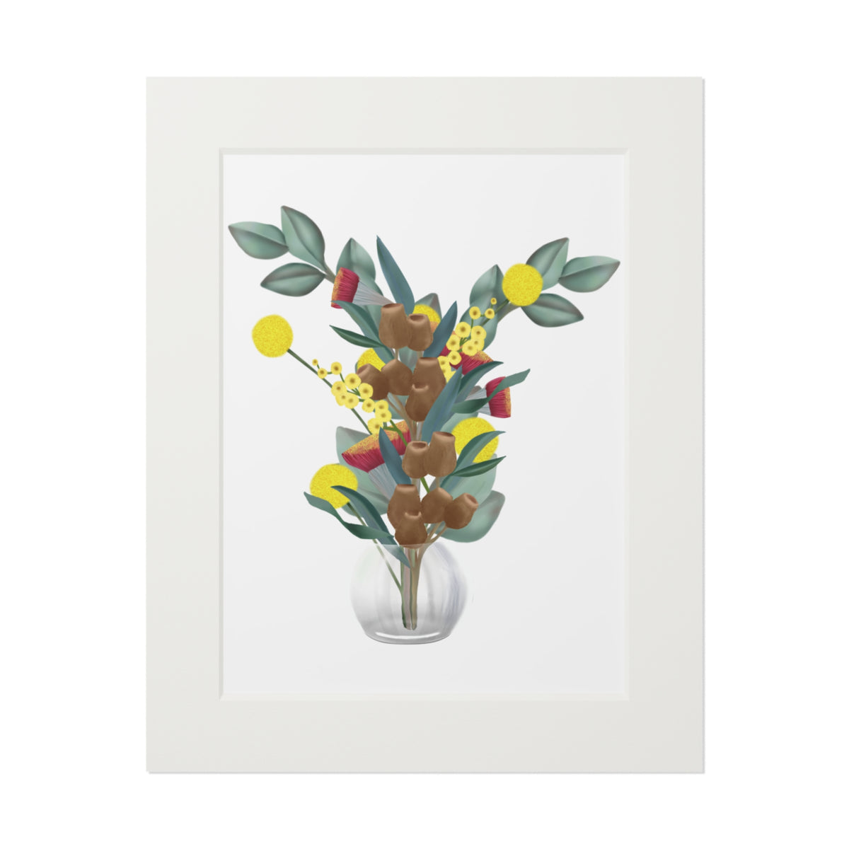 Aussie Plants Fine Art Print with Paper Mat Frame