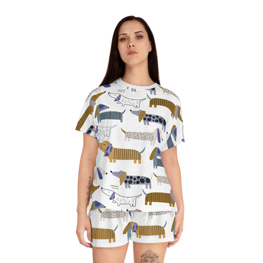 Sausage Dog Women's All-Over Print Short Pajama Set
