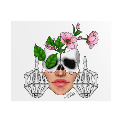 Floral Skull Gothic Art Print