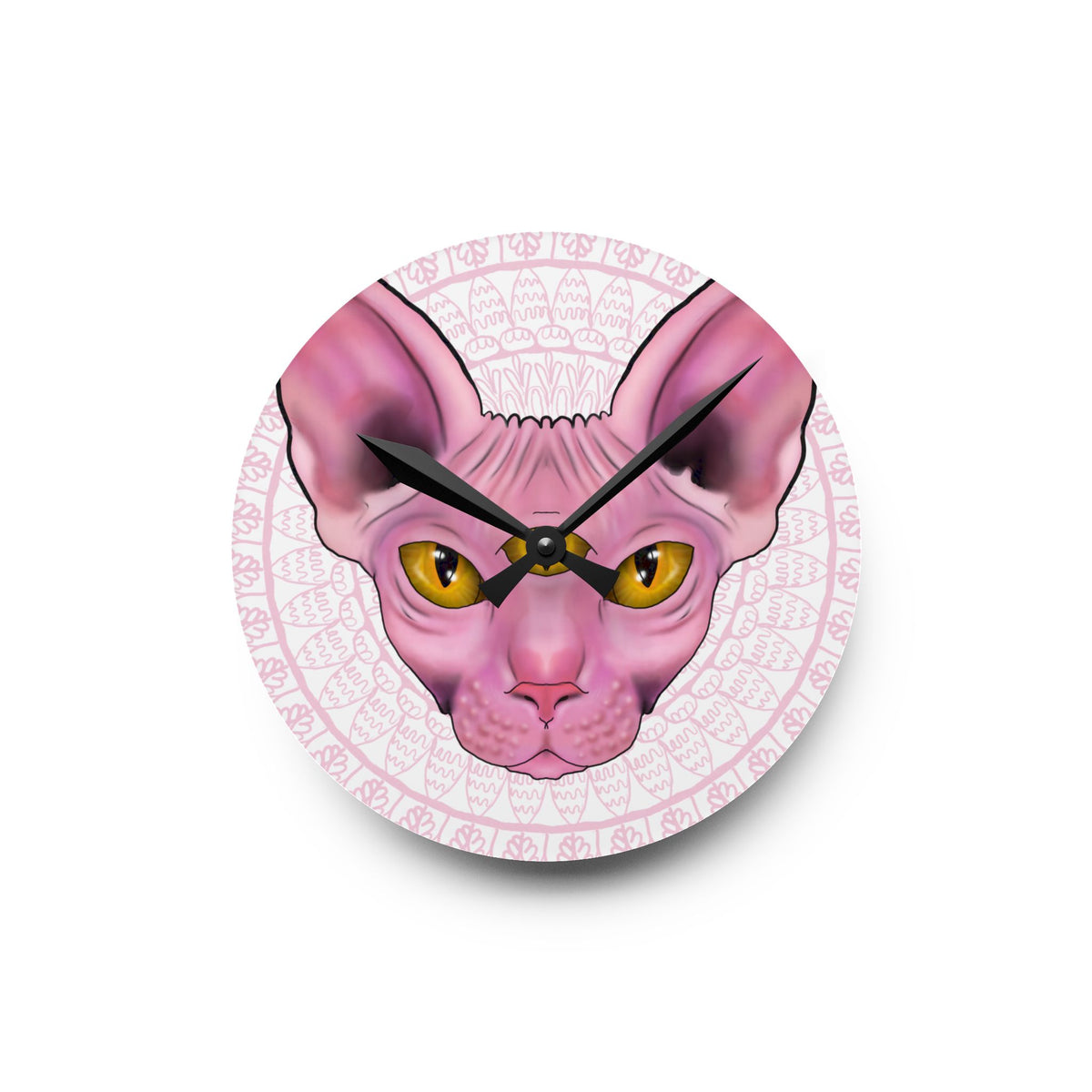 Three-Eyed Cat Round Acrylic Wall Clock