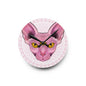 Three-Eyed Cat Round Acrylic Wall Clock