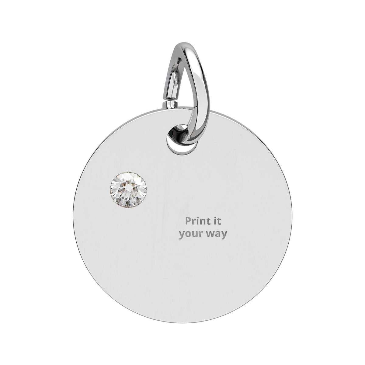Birthstone Circle Charm (Engraving)
