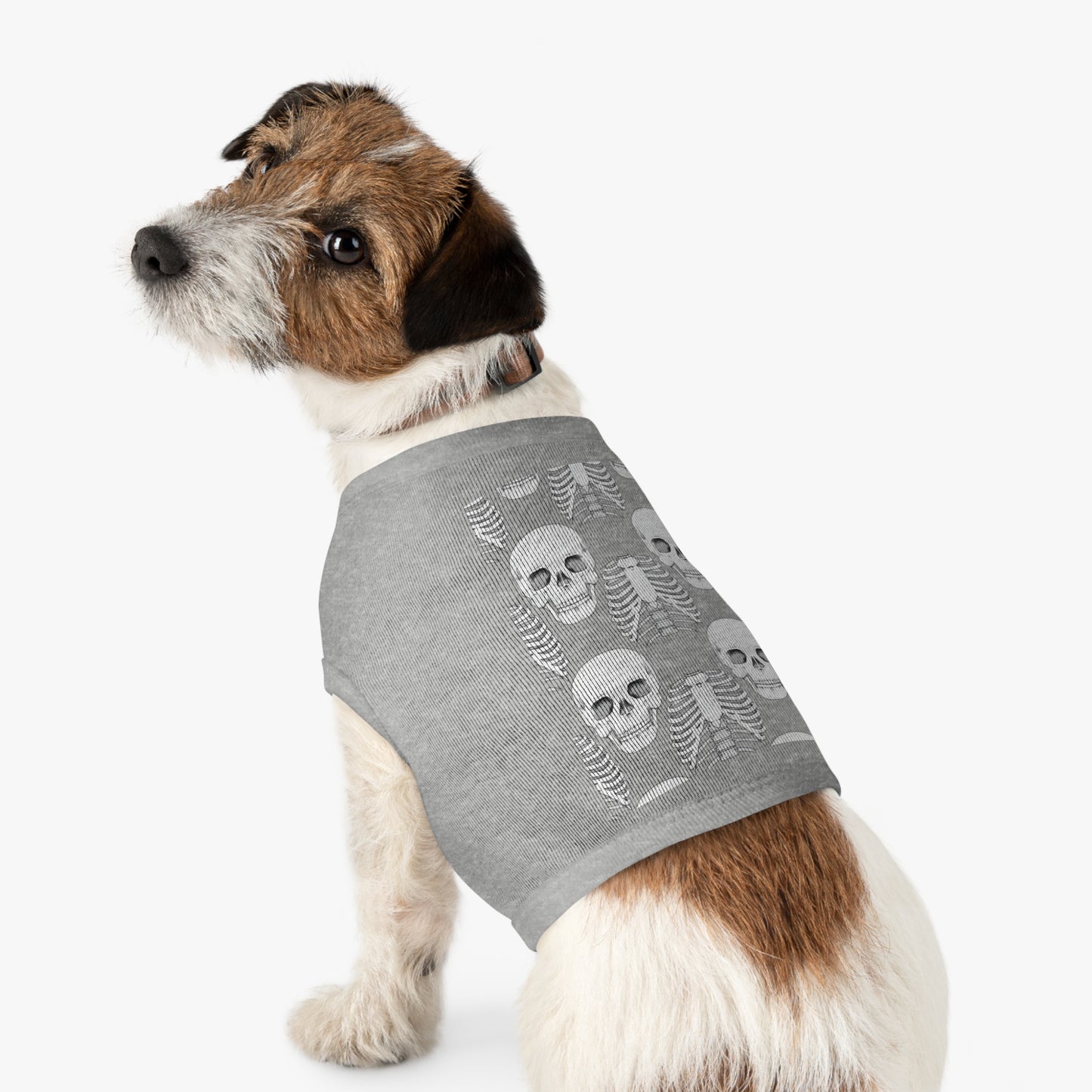 Skull & Ribcage Pet Tank Top — Gothic Halloween Dog Shirt