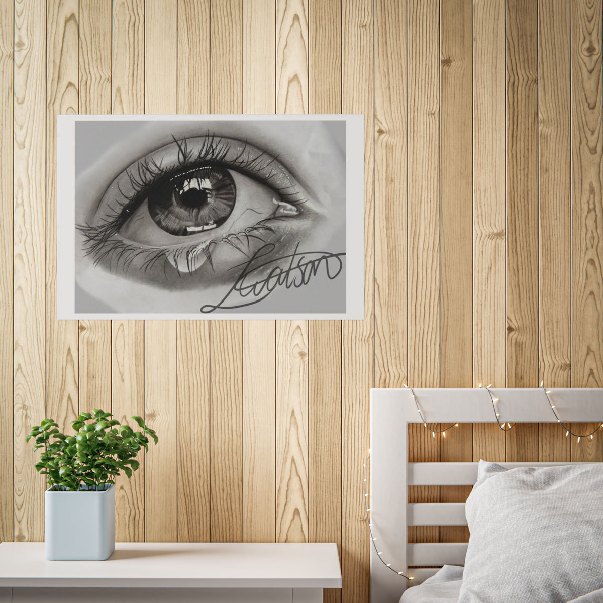 Tearful Eye Art Poster – Black and White Unframed Gallery Print