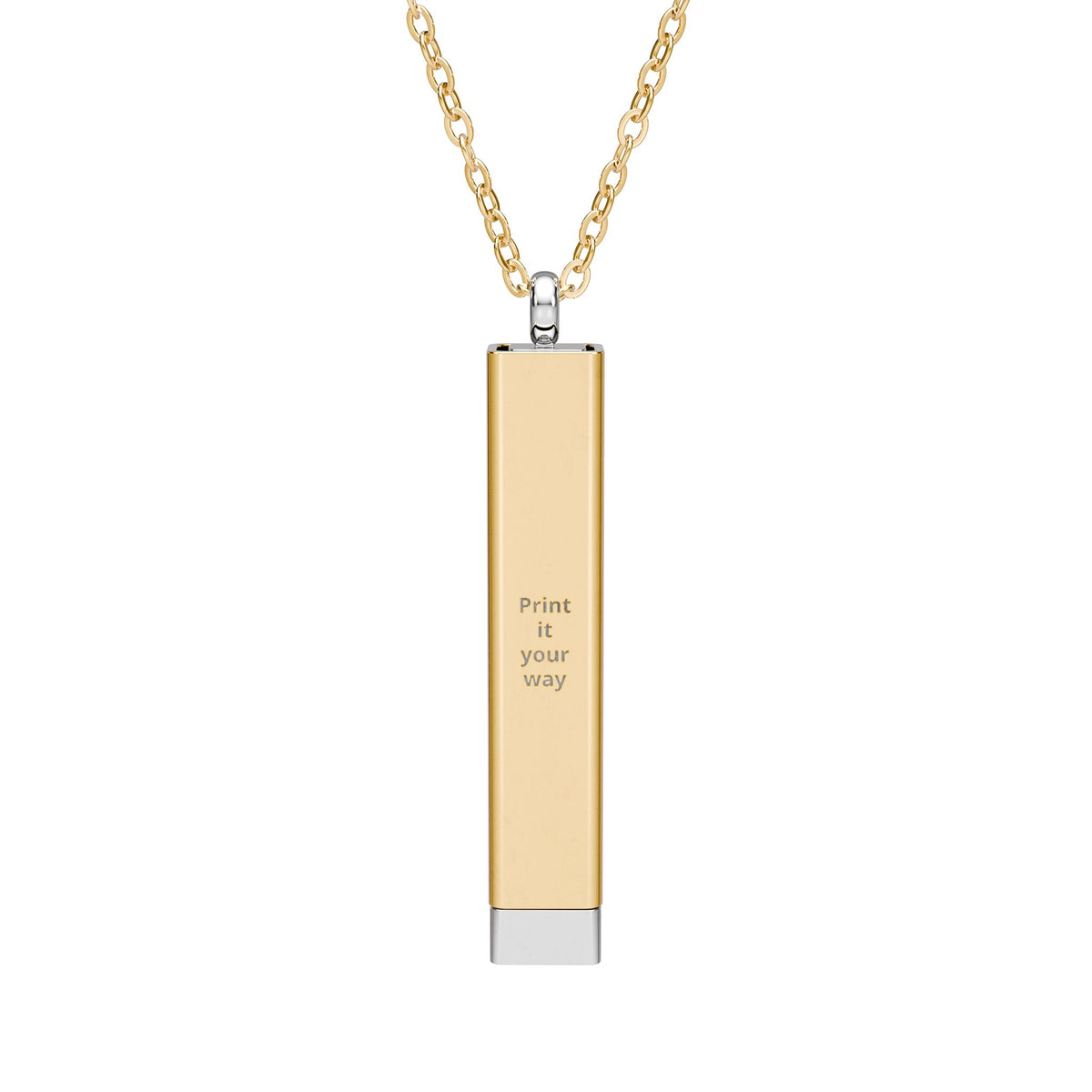Hidden Message Sliding Blank Bar Necklace (Engraving)