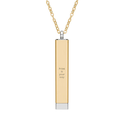 Hidden Message Sliding Blank Bar Necklace (Engraving)
