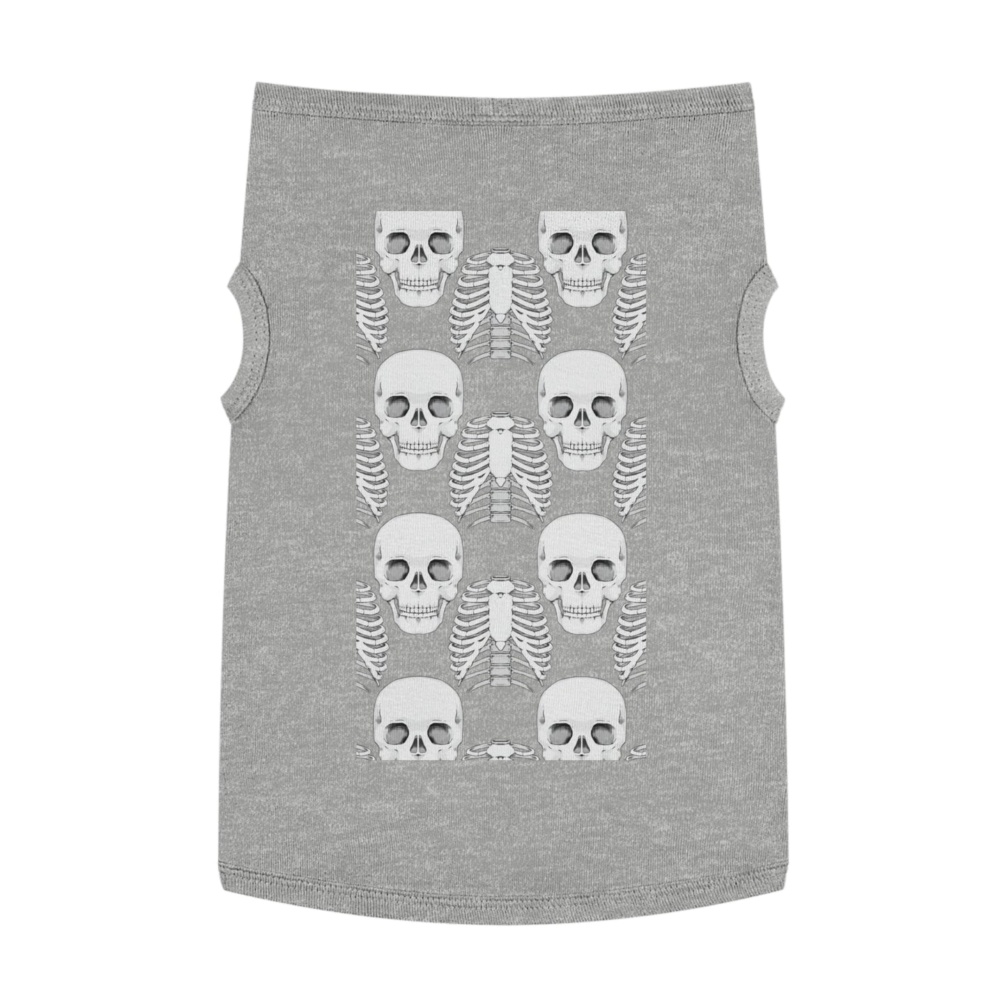 Skull & Ribcage Pet Tank Top — Gothic Halloween Dog Shirt