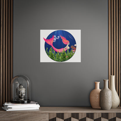 Mermaid Underwater Fantasy Unframed Poster