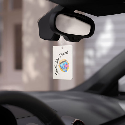Car Air Freshener — Smells Like I Tried Skull Design