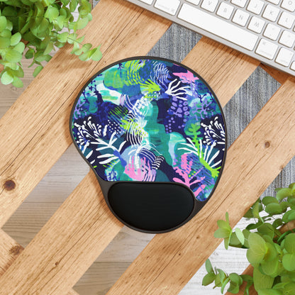 Reef Mouse Pad with Memory Foam Wrist Rest