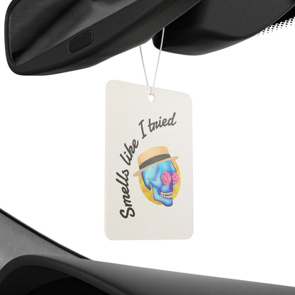 Car Air Freshener — Smells Like I Tried Skull Design