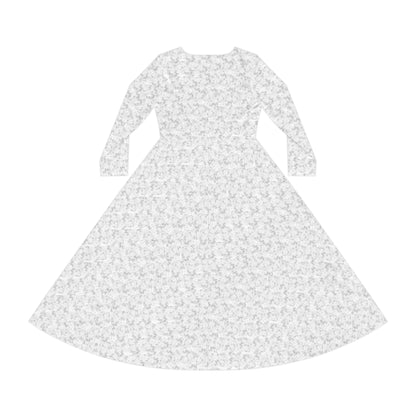 Black Speckle Long-Sleeve Dance Dress