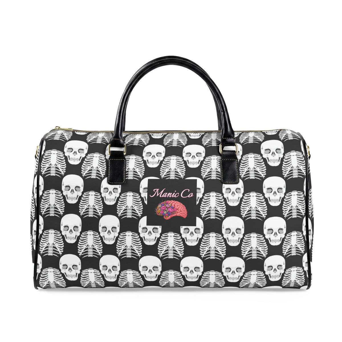 Skull Faux Leather Travel Bag