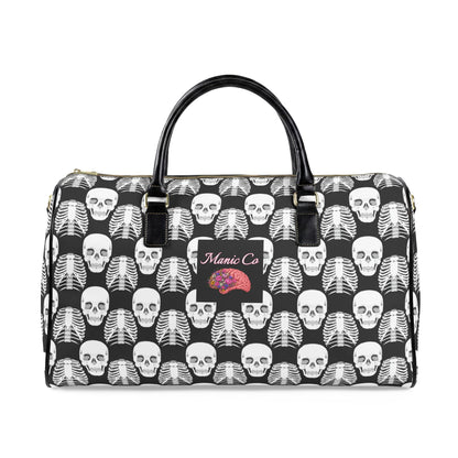 Skull Faux Leather Travel Bag