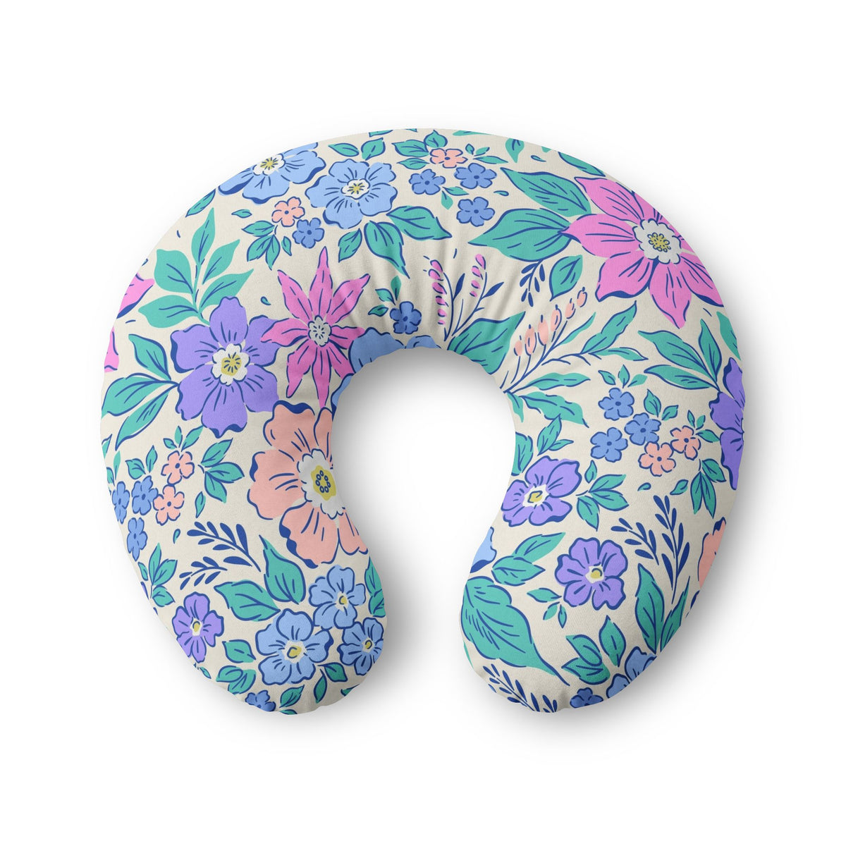 Coloured Flowers Nursing Pillow Cover