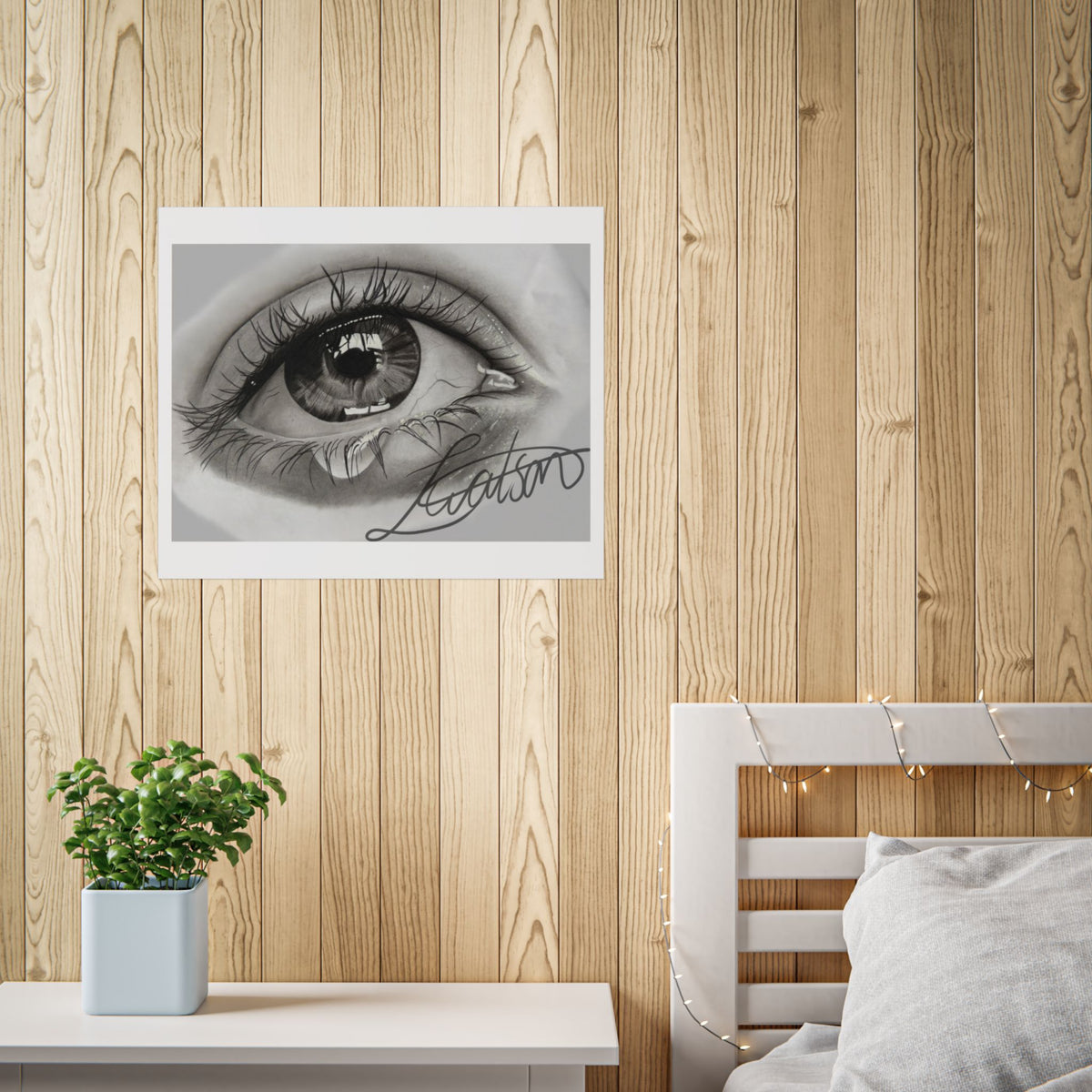 Tearful Eye Art Poster – Black and White Unframed Gallery Print