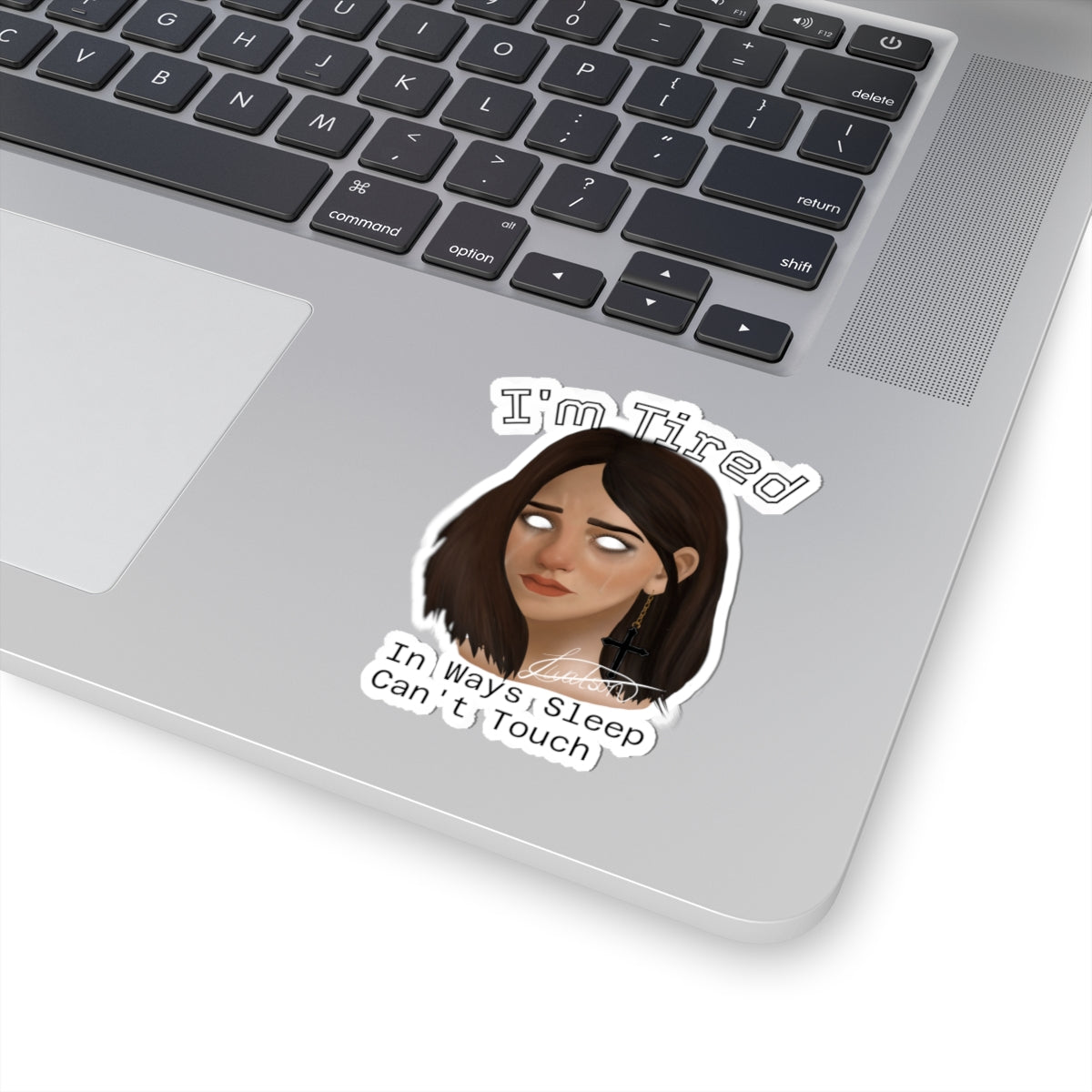 I'm Tired Moody Girl Kiss-Cut Sticker