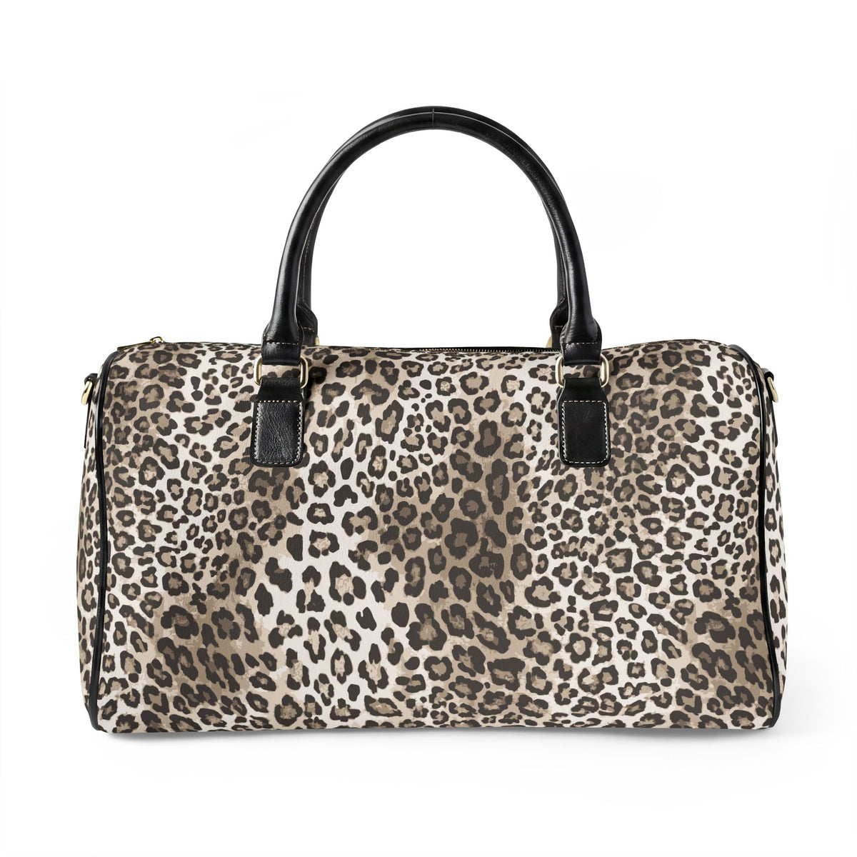 Leopard Print Faux Leather Travel Bag