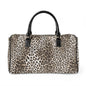 Leopard Print Faux Leather Travel Bag