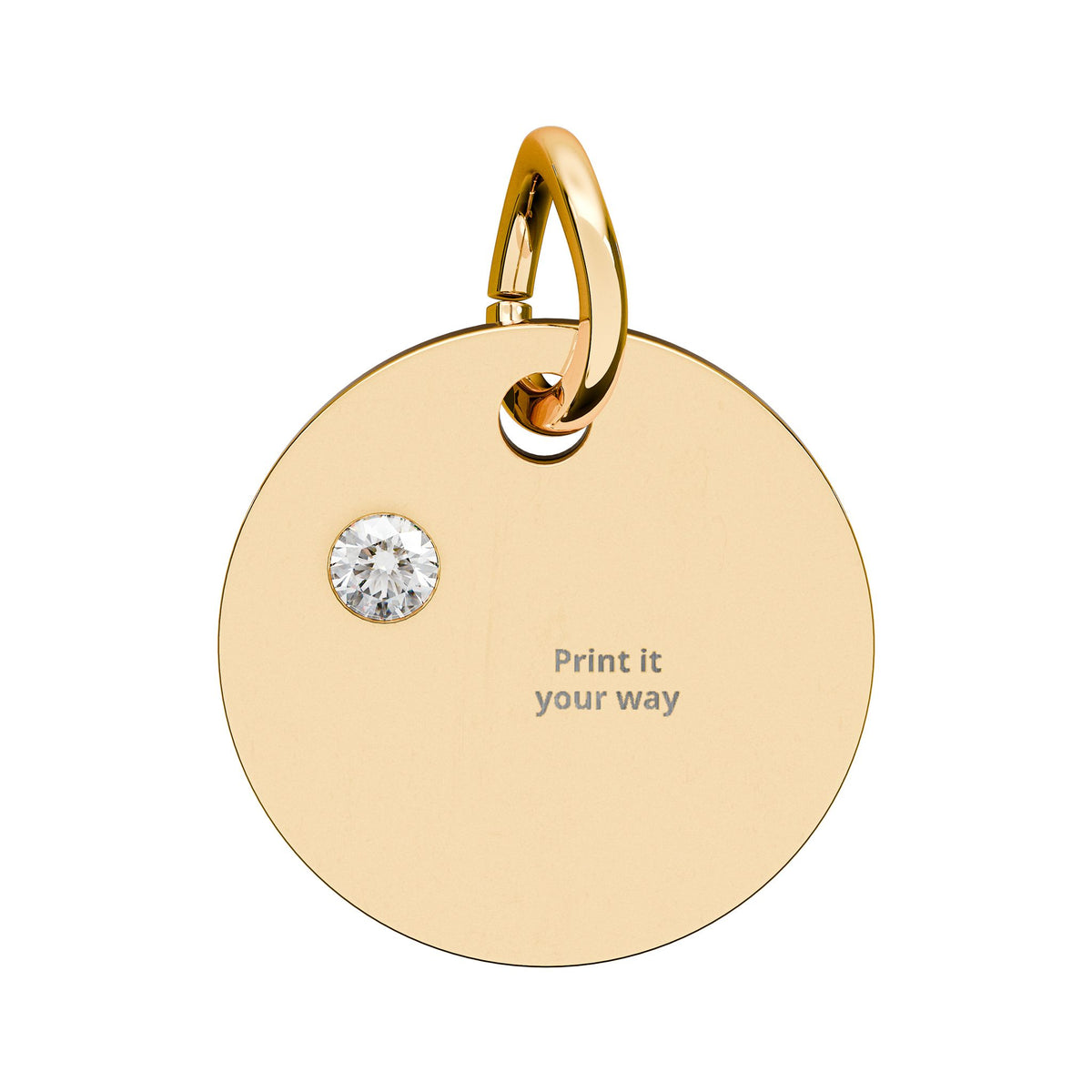 Birthstone Circle Charm (Engraving)