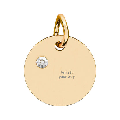 Birthstone Circle Charm (Engraving)