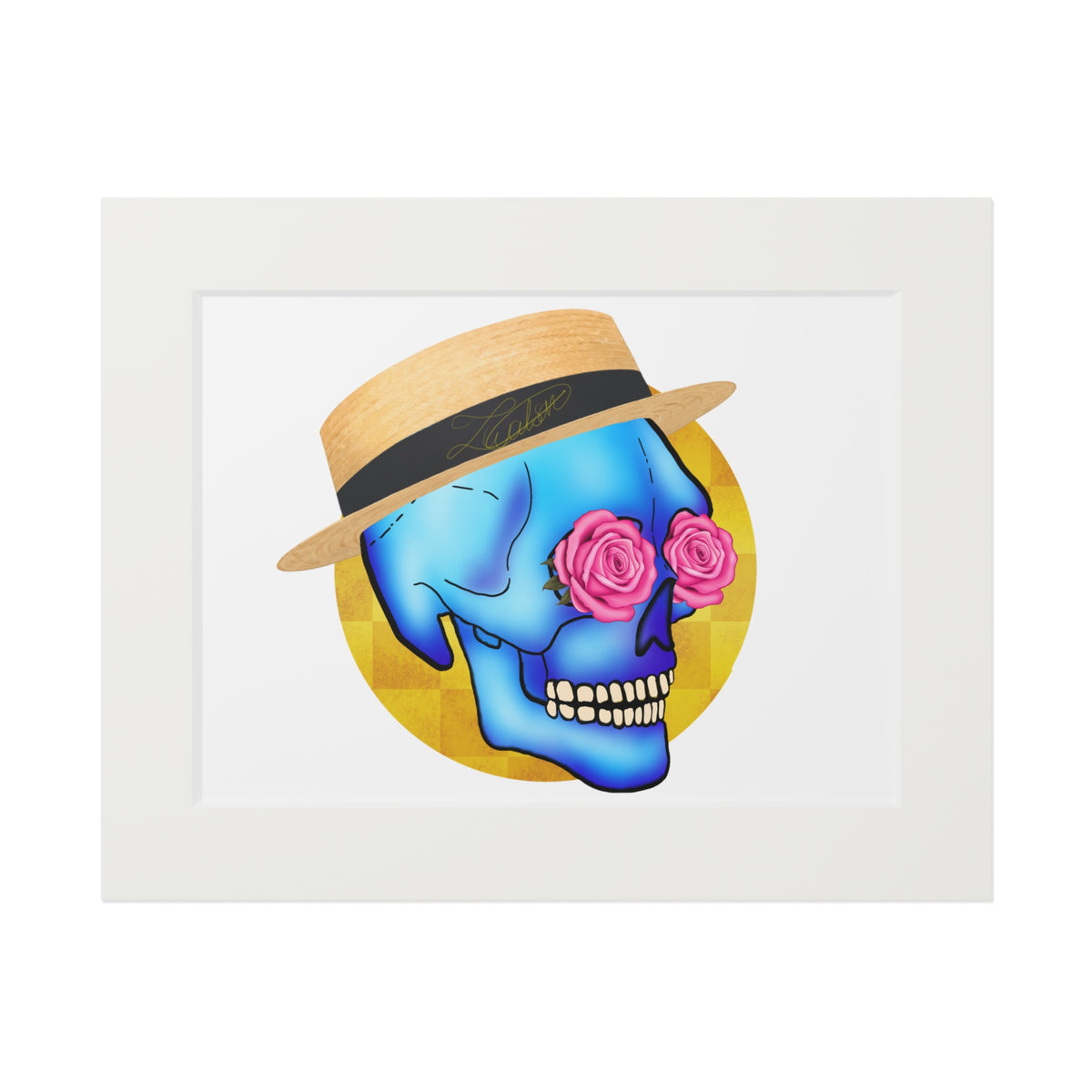 Daddy Skull Fine Art Print with Paper Mat Frame