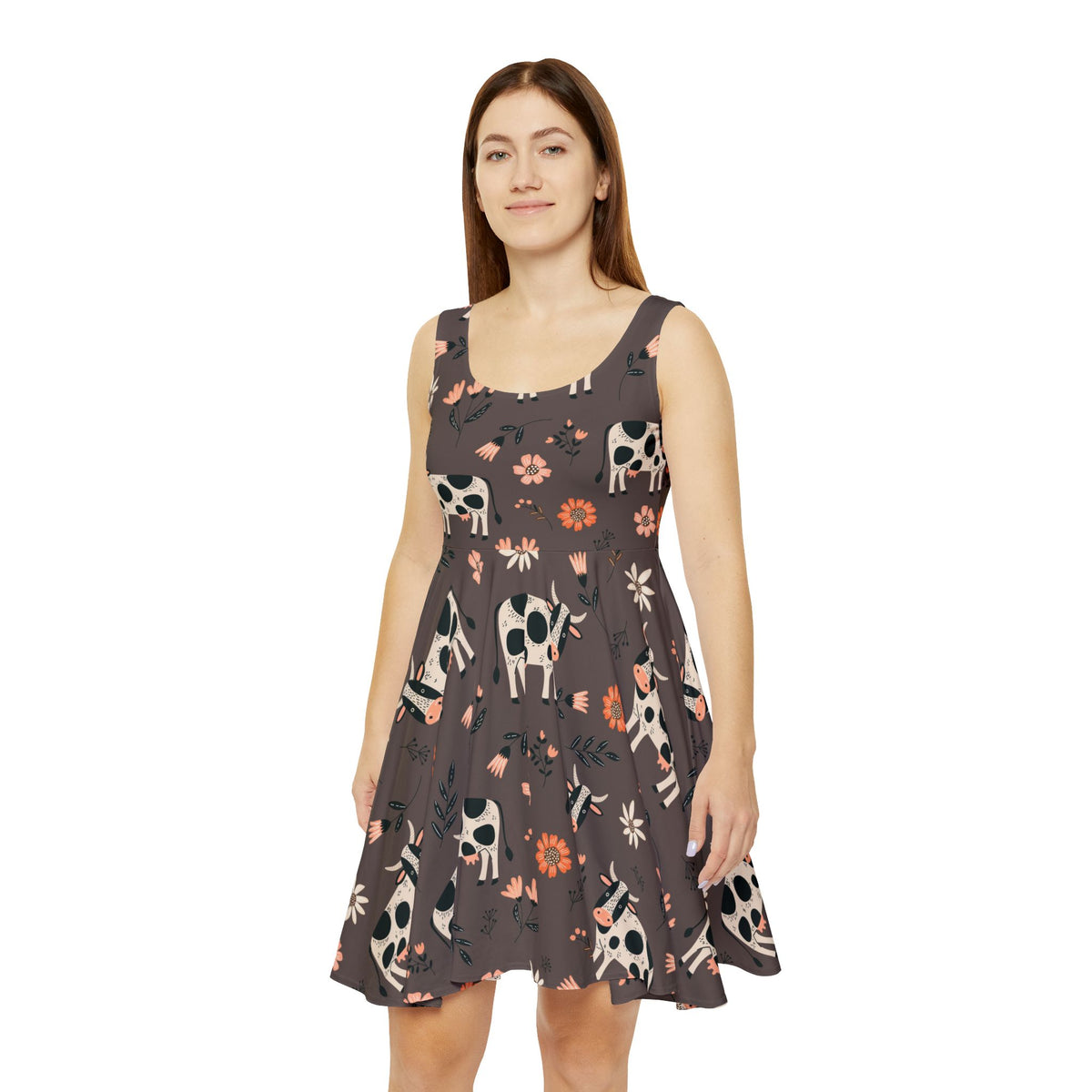 Cows in a Meadow Women's All-Over Print Skater Dress