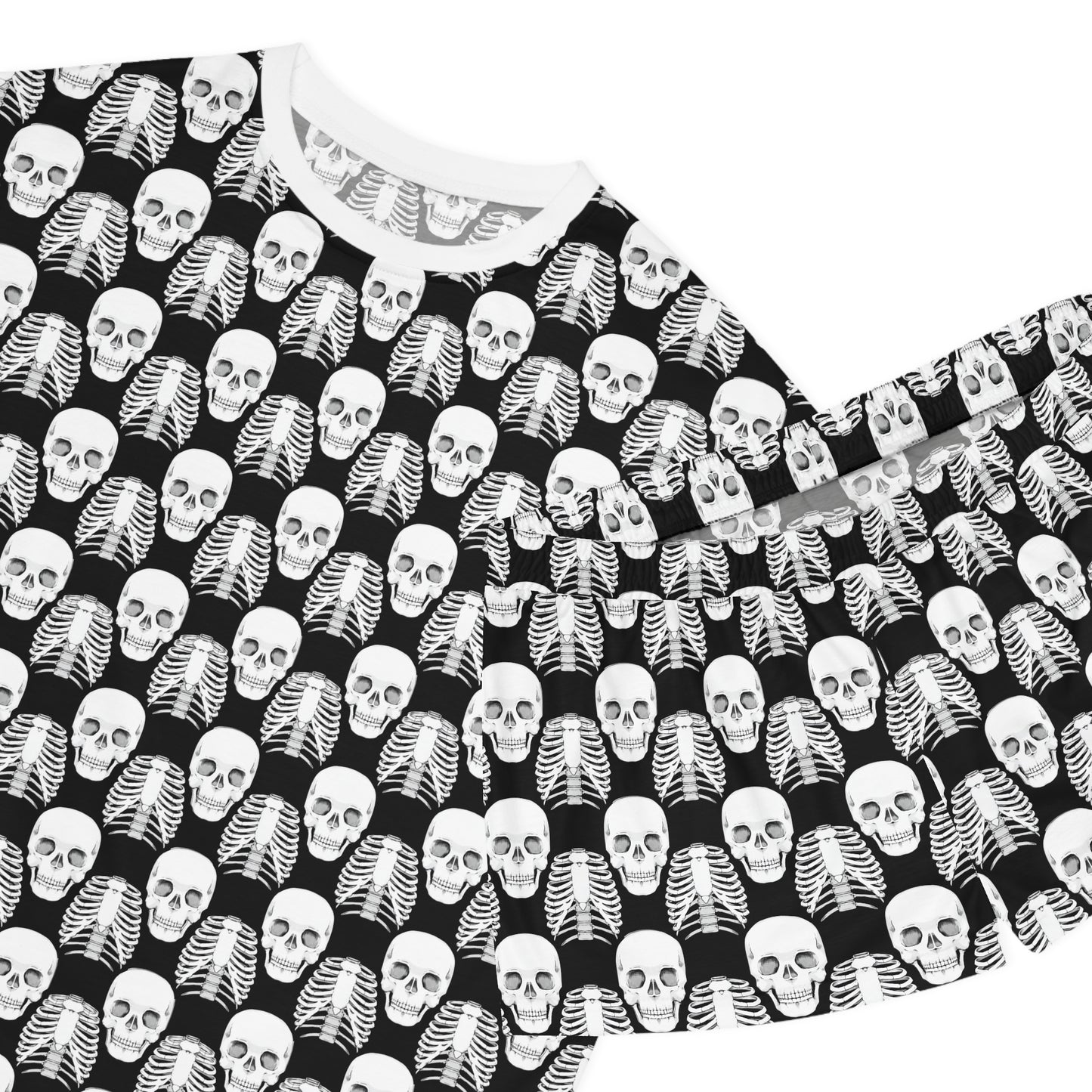Damen kurzer Pyjama-Set – Totenkopf