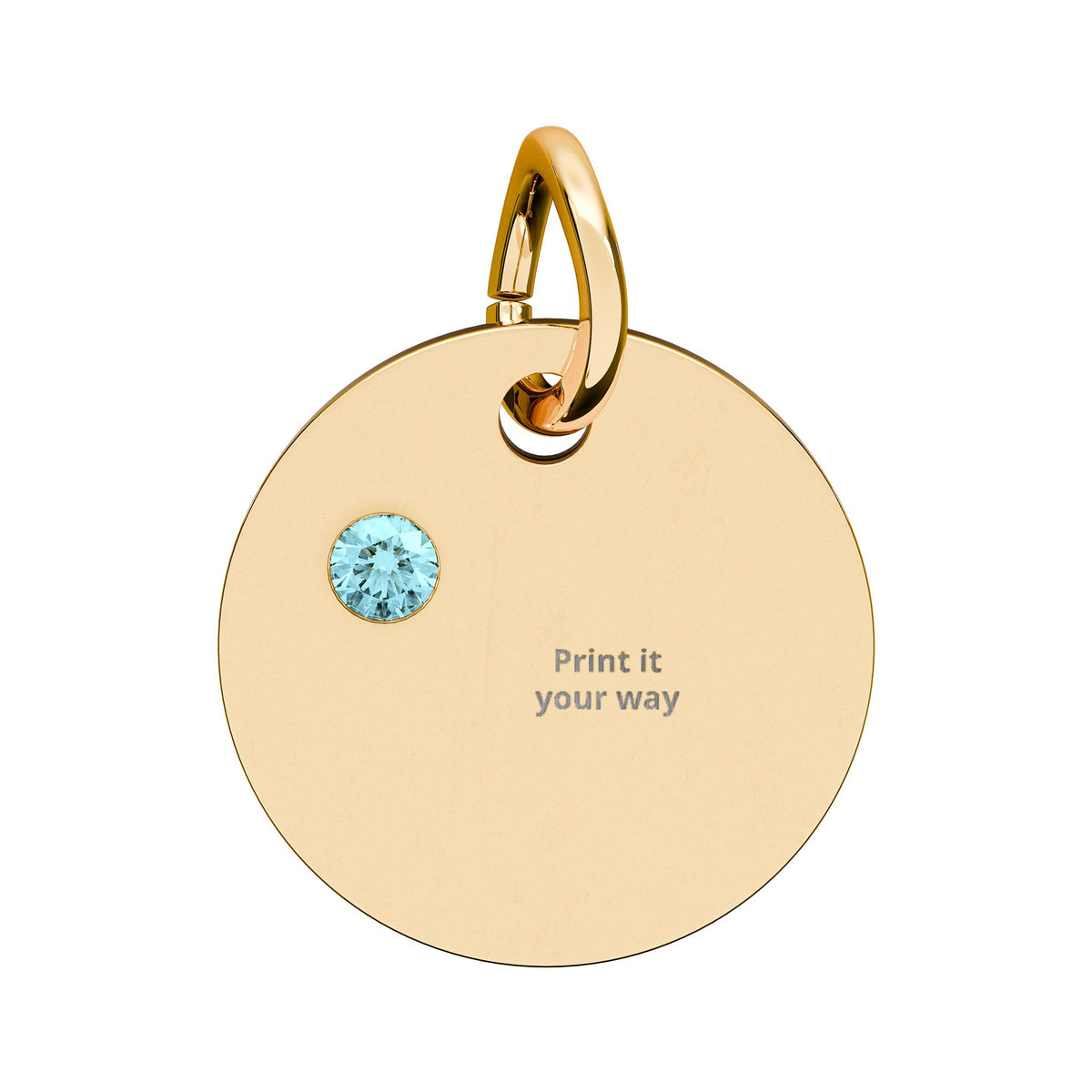 Birthstone Circle Charm (Engraving)
