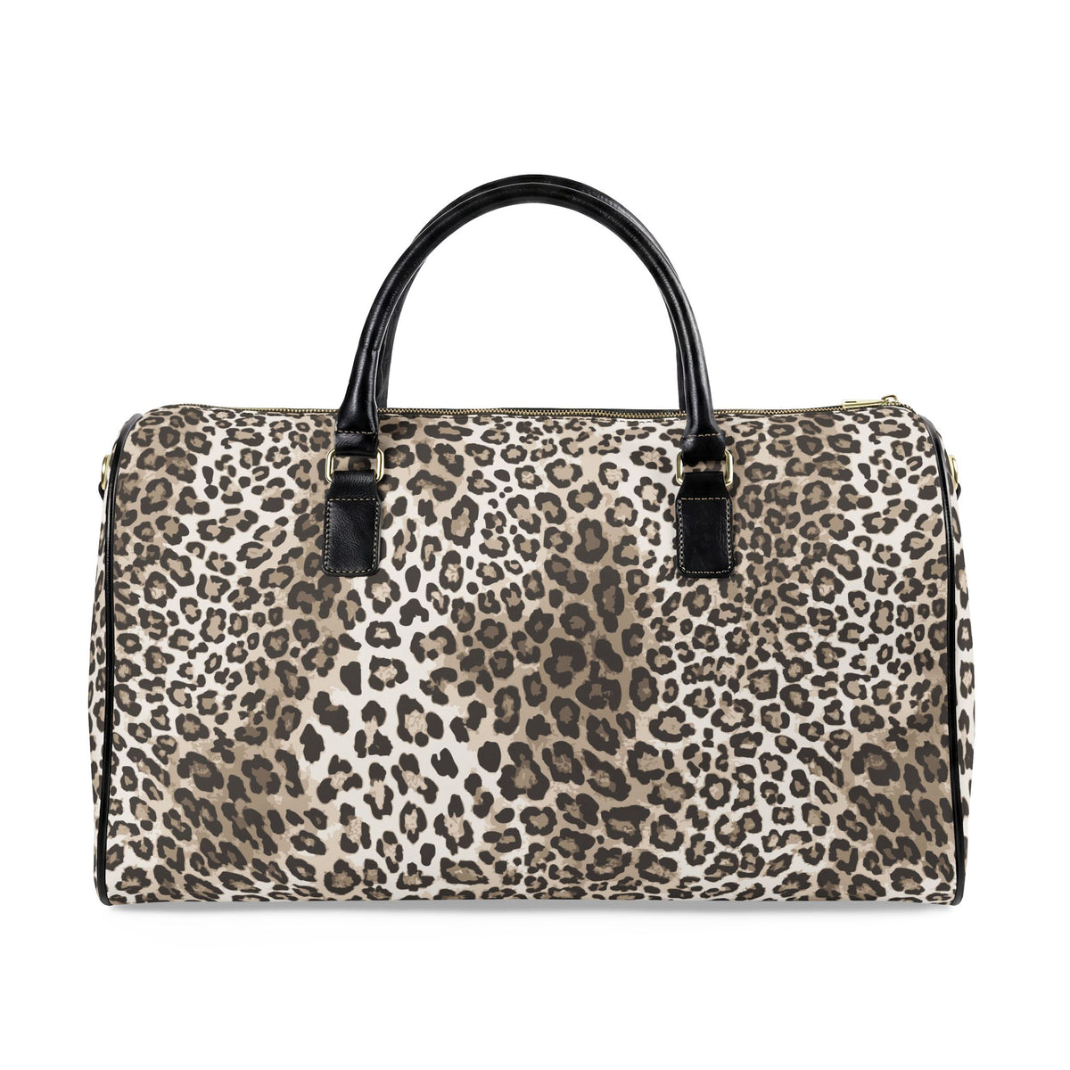 Leopard Print Faux Leather Travel Bag