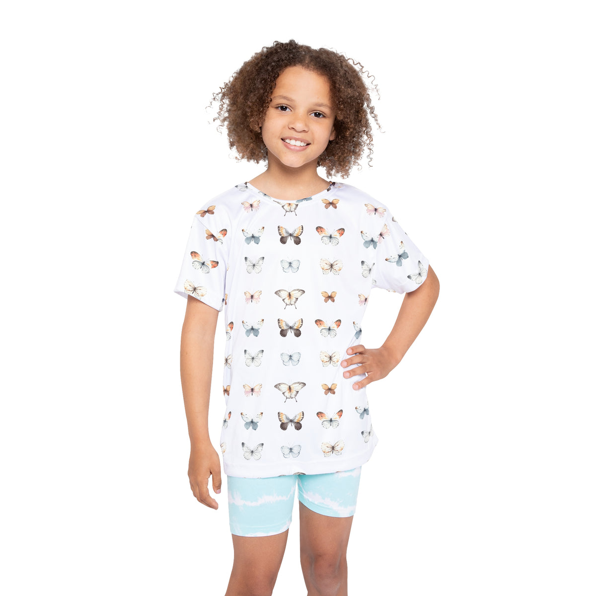 Kids Butterfly Print Sports Jersey
