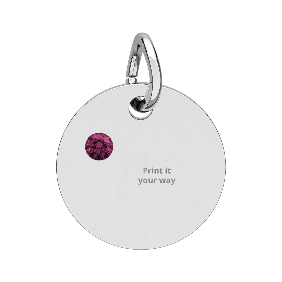 Birthstone Circle Charm (Engraving)