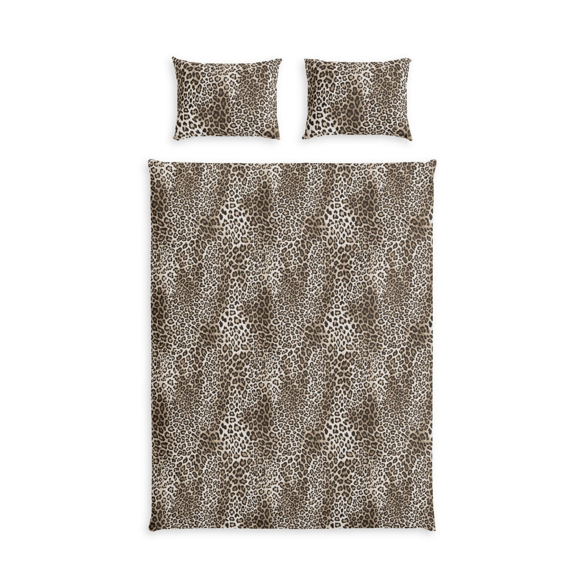 Neutral Leopard Print Cotton Duvet Cover Set