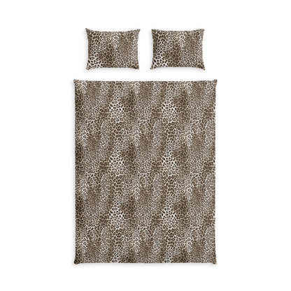 Neutral Leopard Print Cotton Duvet Cover Set
