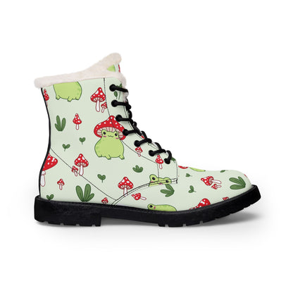 Mushroom Frog Fleece-Lined Microfiber Boots