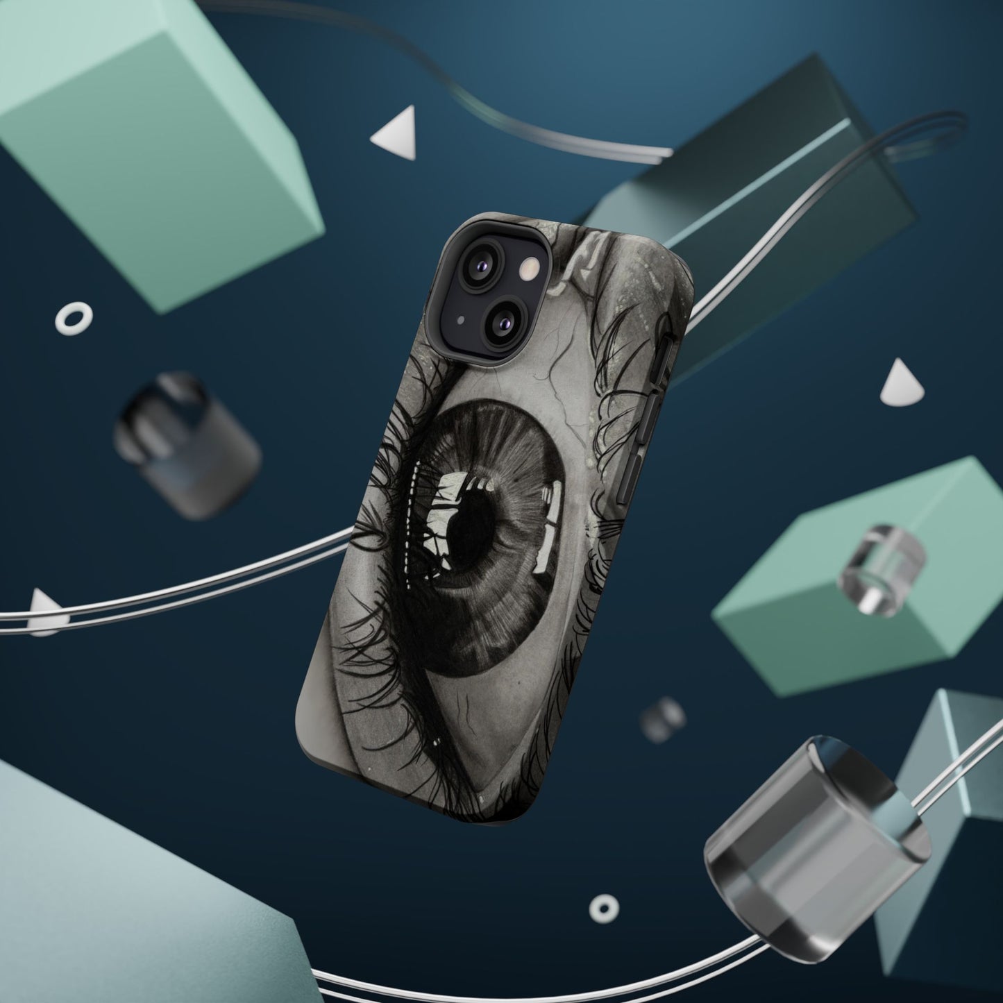 Augen-Illustration Magnetische Stoßfeste Handyhülle