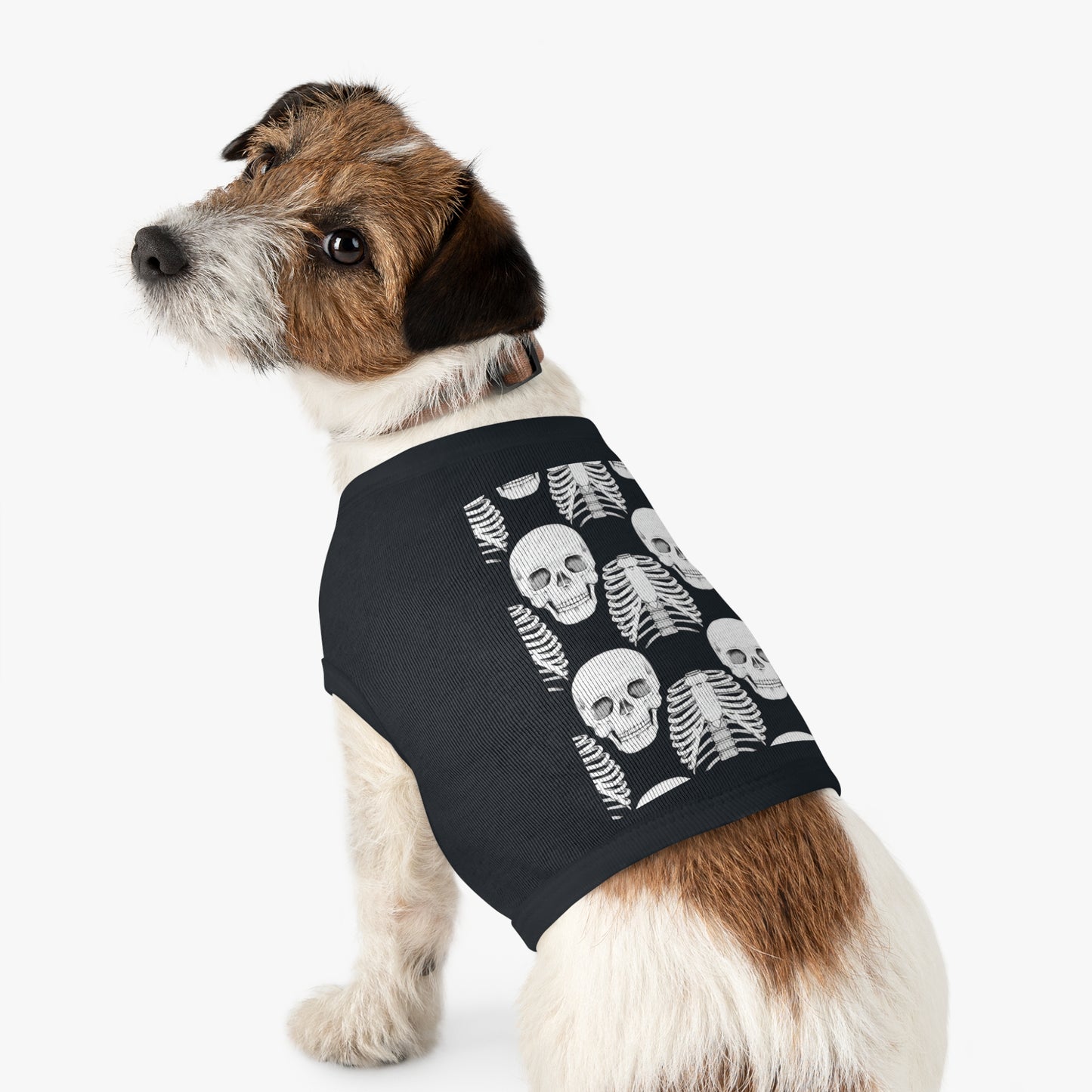 Skull & Ribcage Pet Tank Top — Gothic Halloween Dog Shirt