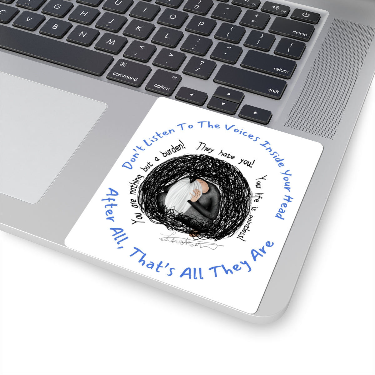 Dark Thoughts Mental Health Artwork Sticker