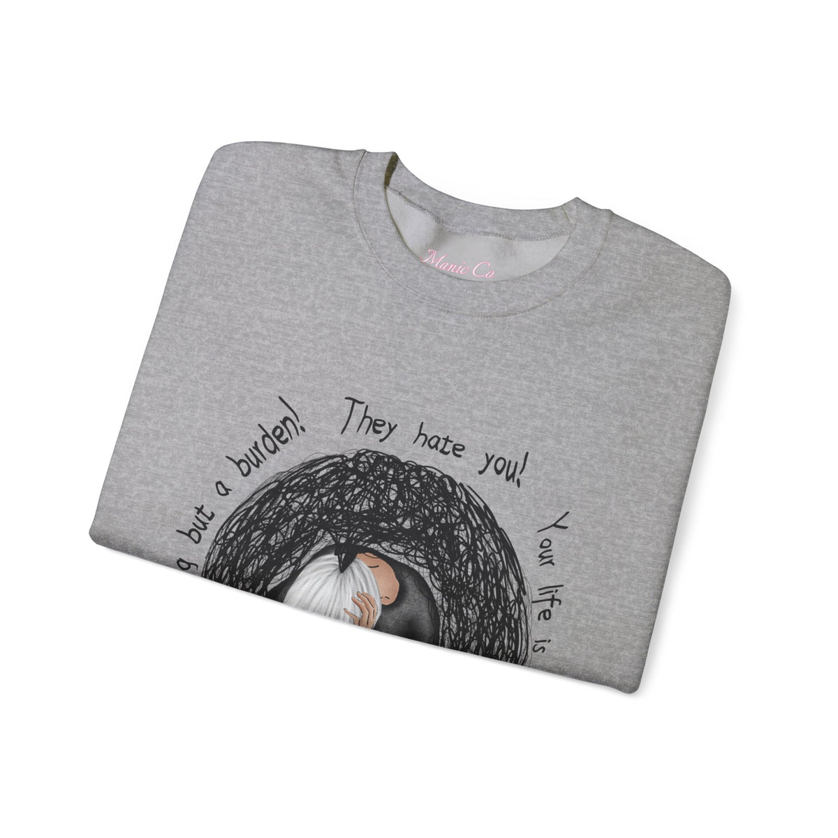 Don't Listen to the Voices Illustrated Crewneck