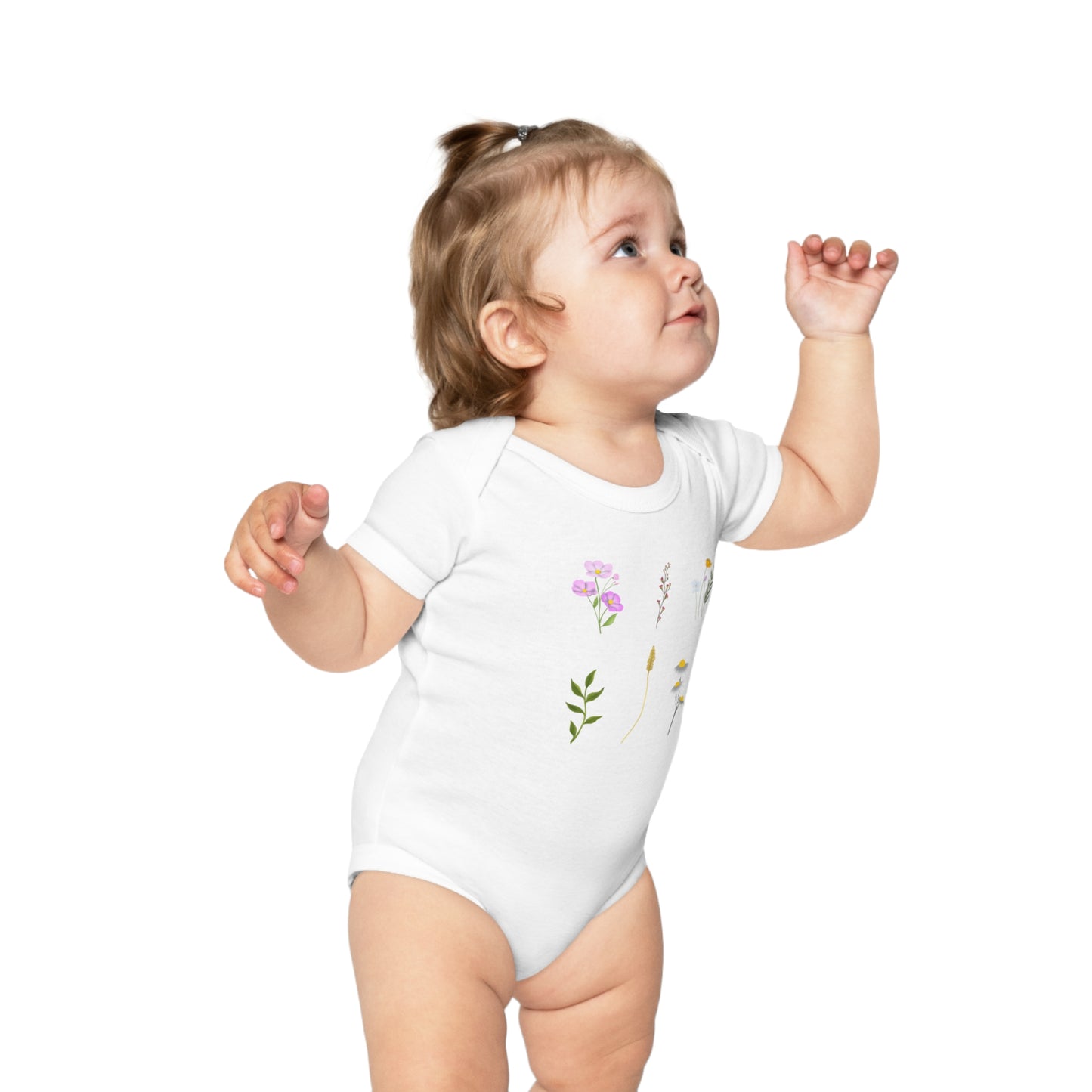 Baby-Bodysuit „Blumenwiese“ – Neugeborenen-Strampler mit zartem Wildblumen-Print