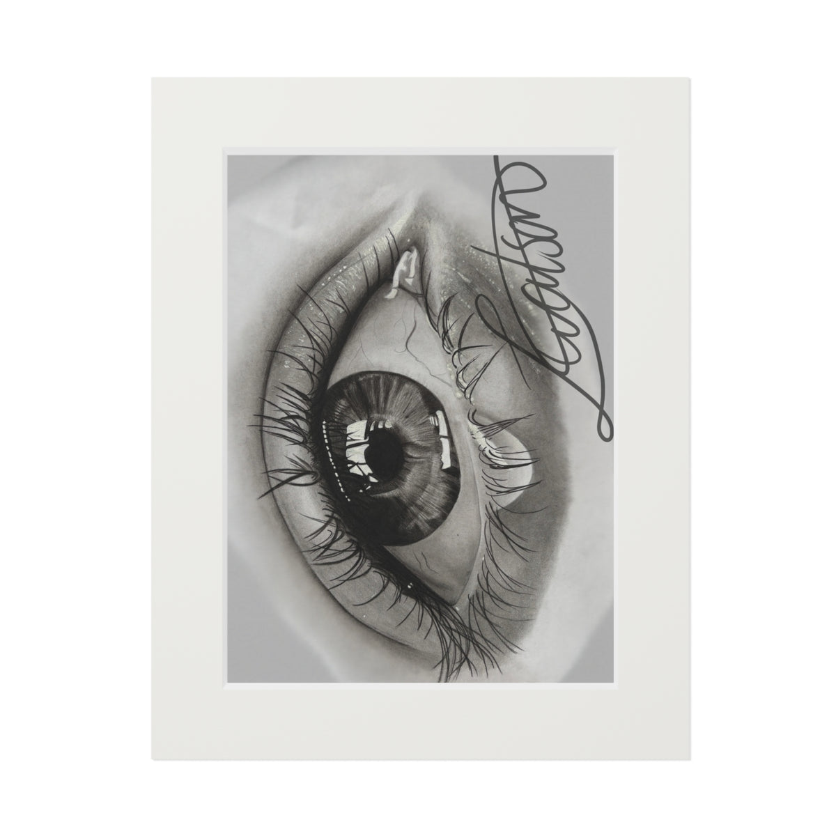 Crying Eye Fine Art Print with Paper Mat Frame