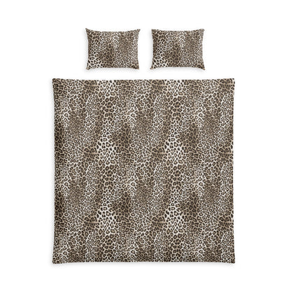Neutral Leopard Print Cotton Duvet Cover Set