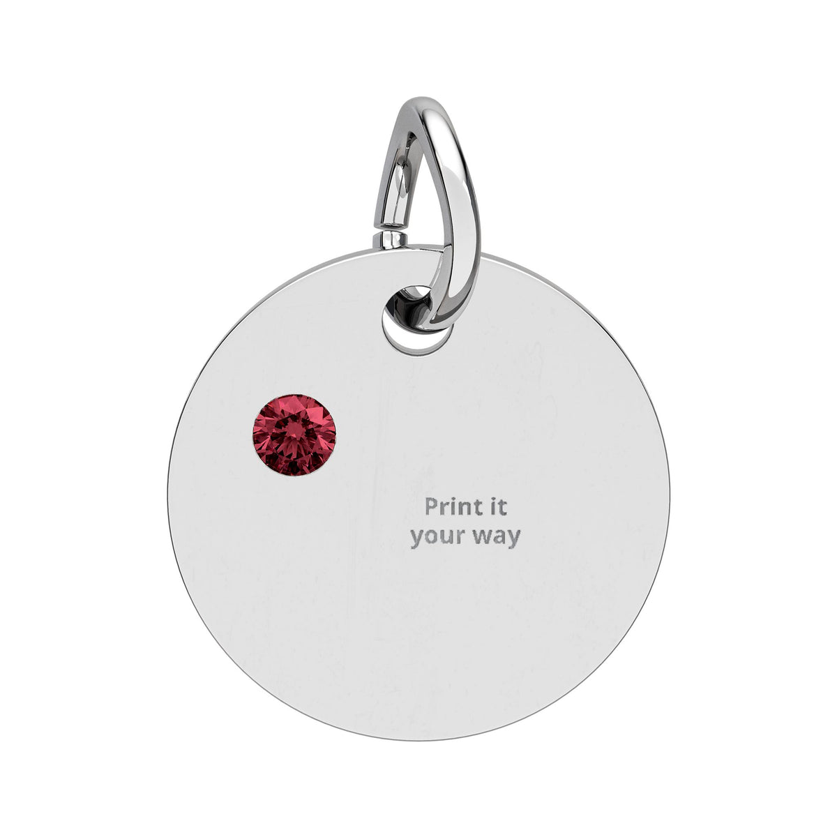 Birthstone Circle Charm (Engraving)
