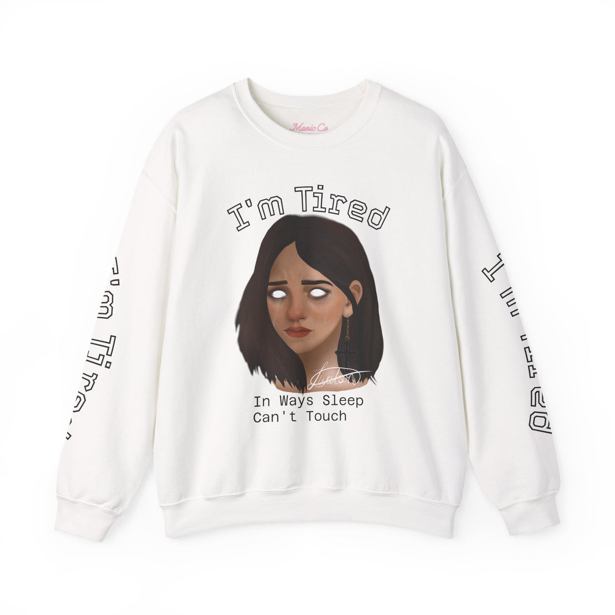 I'm Tired Illustrated Crewneck Sweatshirt
