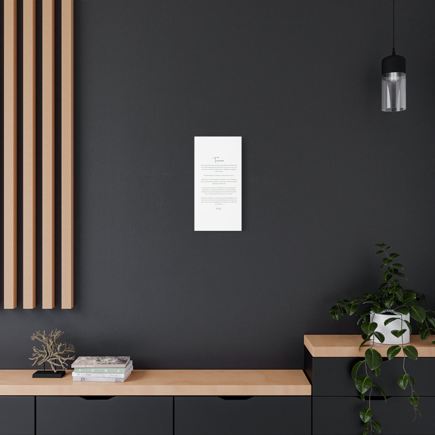 Trauma-Gedicht mattes Leinwandbild – aufgespannt, 3,18 cm Wandkunst