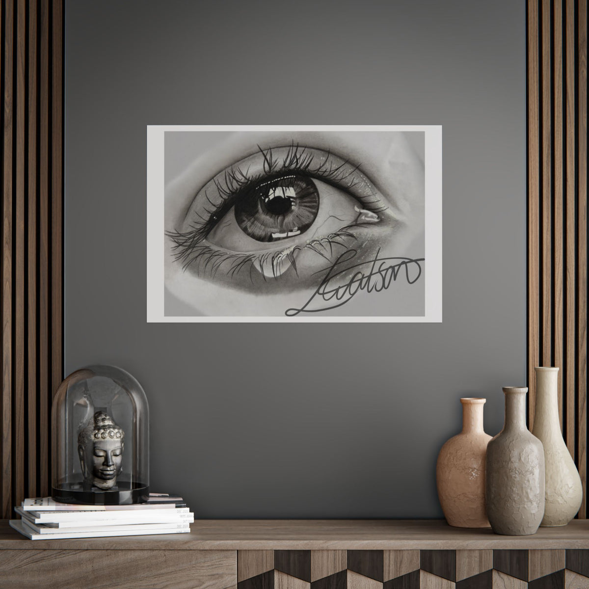 Tearful Eye Art Poster – Black and White Unframed Gallery Print
