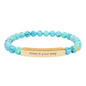 Natural Stone Stretch Bar Bracelet (Engraving)